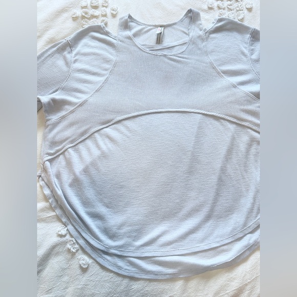 Free People Movement Lay Up Long Sleeve Tee - Light Grey/Blue - S - Picture 5 of 11